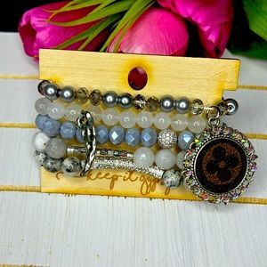 Silver Keep It Gypsy LV Upcycled Bracelet Stacker! NEW! 🩷🩷